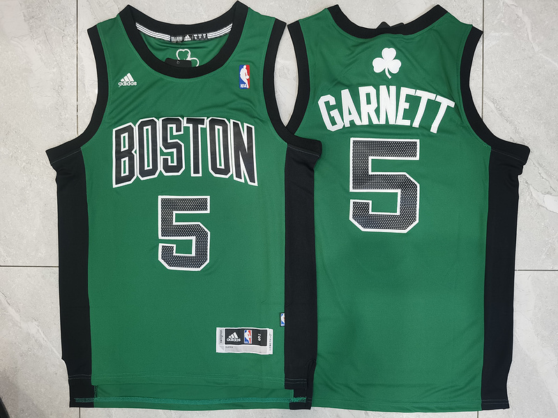 Men Boston Celtics 5 Garnett Green Adidas 2025 NBA Jersey
